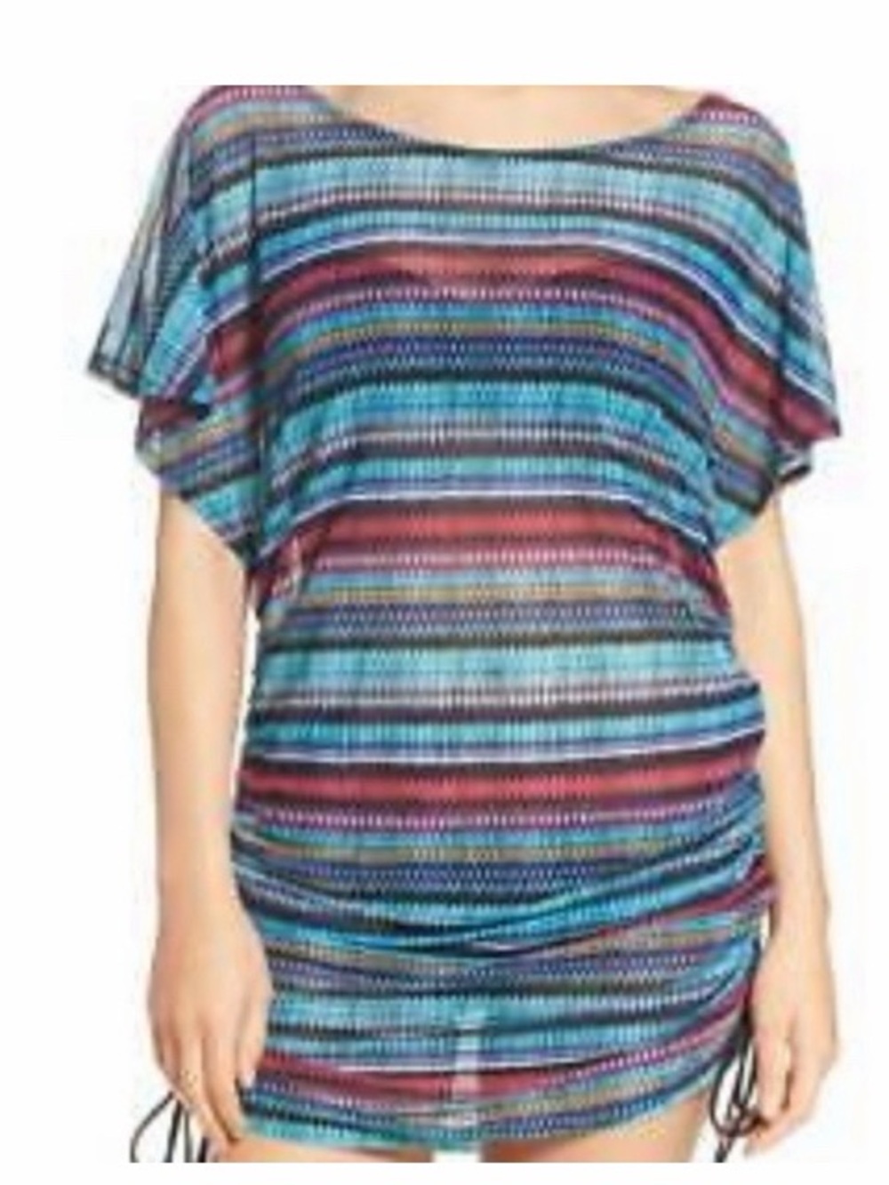 Profile By Gottex Sheer Mesh Ruched Swim Coverup